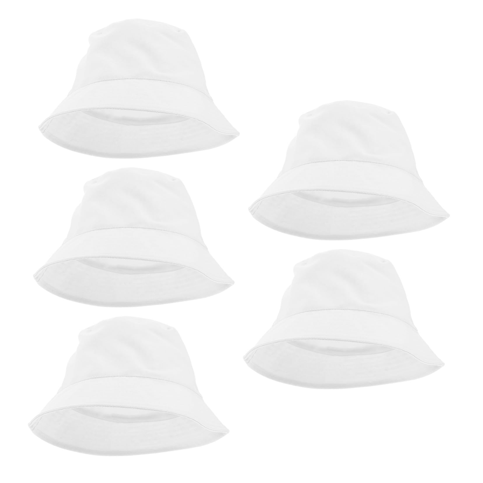 [] 5個 バケツ 帽子 綿 バケツ 帽子 手描き キャップ 日よけ キャップ 白 布