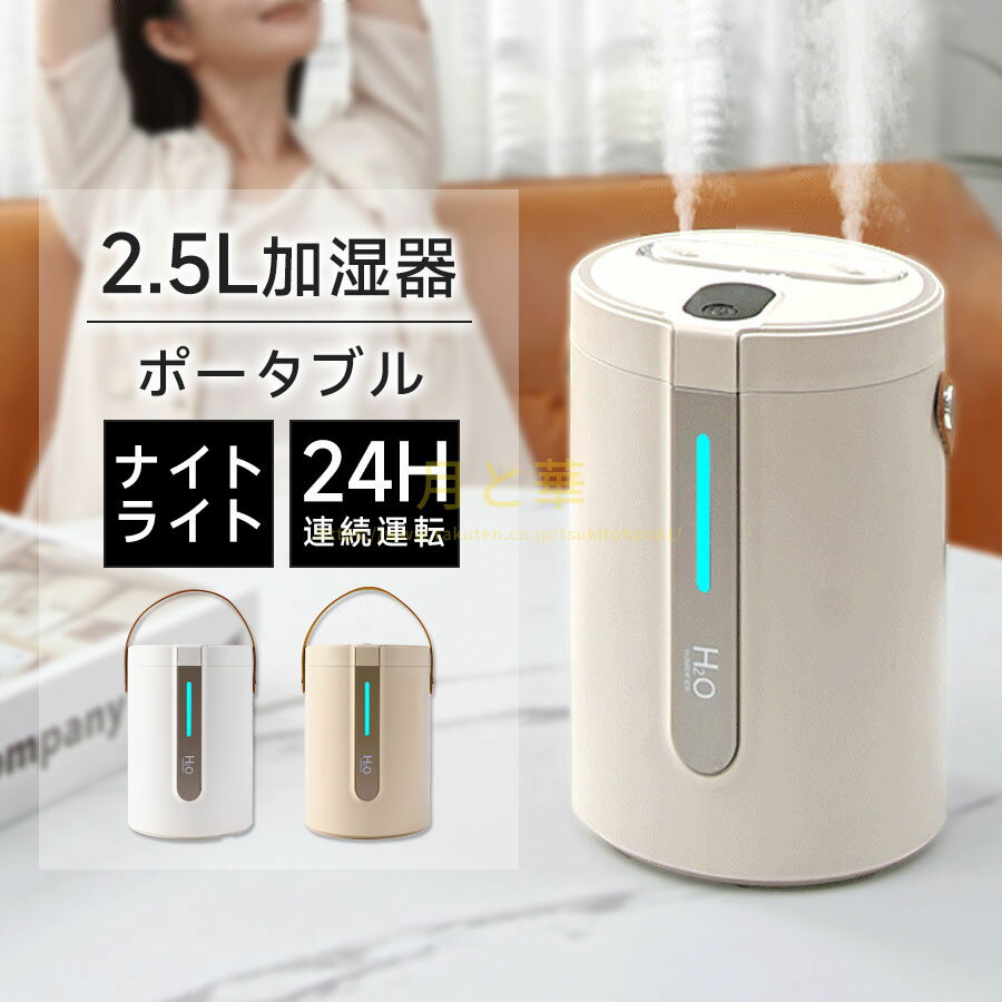 2025最新モデル 加湿器 大容量 2.5L 卓上 加湿器 超音波式 卓上加湿器 かしつき ライト おしゃれ ダブ..