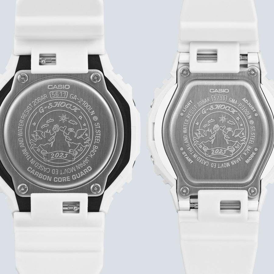 11月8日発売予定日/予約　Gプレゼンツラバーズコレクション2025　国内正規品　G-SHOCK Gショック　ジーショック　ペアモデル　LOV-25A-7AJR　オクタゴン　八角形　白　オールホワイト　カシオ　クオーツ　電池式　アナデジ　20気圧防水20気圧防水　ラッピングサービス