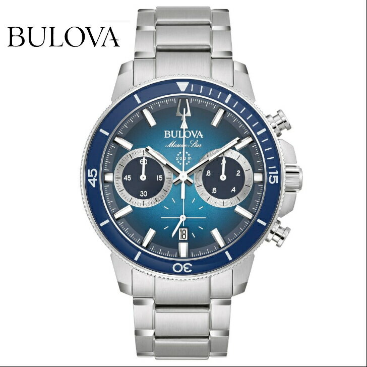 ブローバ 腕時計 メンズ 正規品　新品　ブローバ　BULOVA　96B380 Marine Star　クロノグラフ　ブルー文字盤　クオーツ　20気圧防水　国際保証登録可　バンド調整サービス　ラッピングサービス