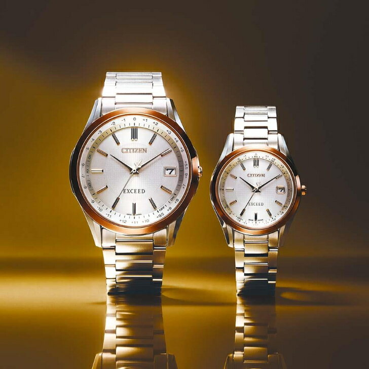 正規品　新品　送料無料　エクシード　CB1114-52A　シチズン　CITIZEN　エコドライブ　ソーラー　電波時計　サクラピンクベゼル　チタン　薄型　サイズ調整サービス　ラッピングサービス