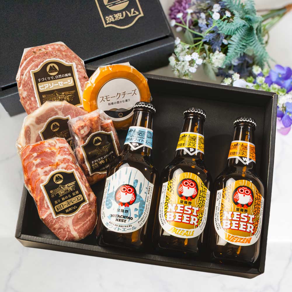 Rakuten - 常陸野ネストビール ギフト セット こはく 送料無料 筑波ハム 常陸野ネストビール お酒 おつまみ ハム ソーセージ 詰め合わせ 贈り物 プレゼント お土産 お祝 感謝 気持ち クラフトビール グルメ プレゼント 御歳暮 内祝 お礼 冬ギフト 卒業 入学 お返し