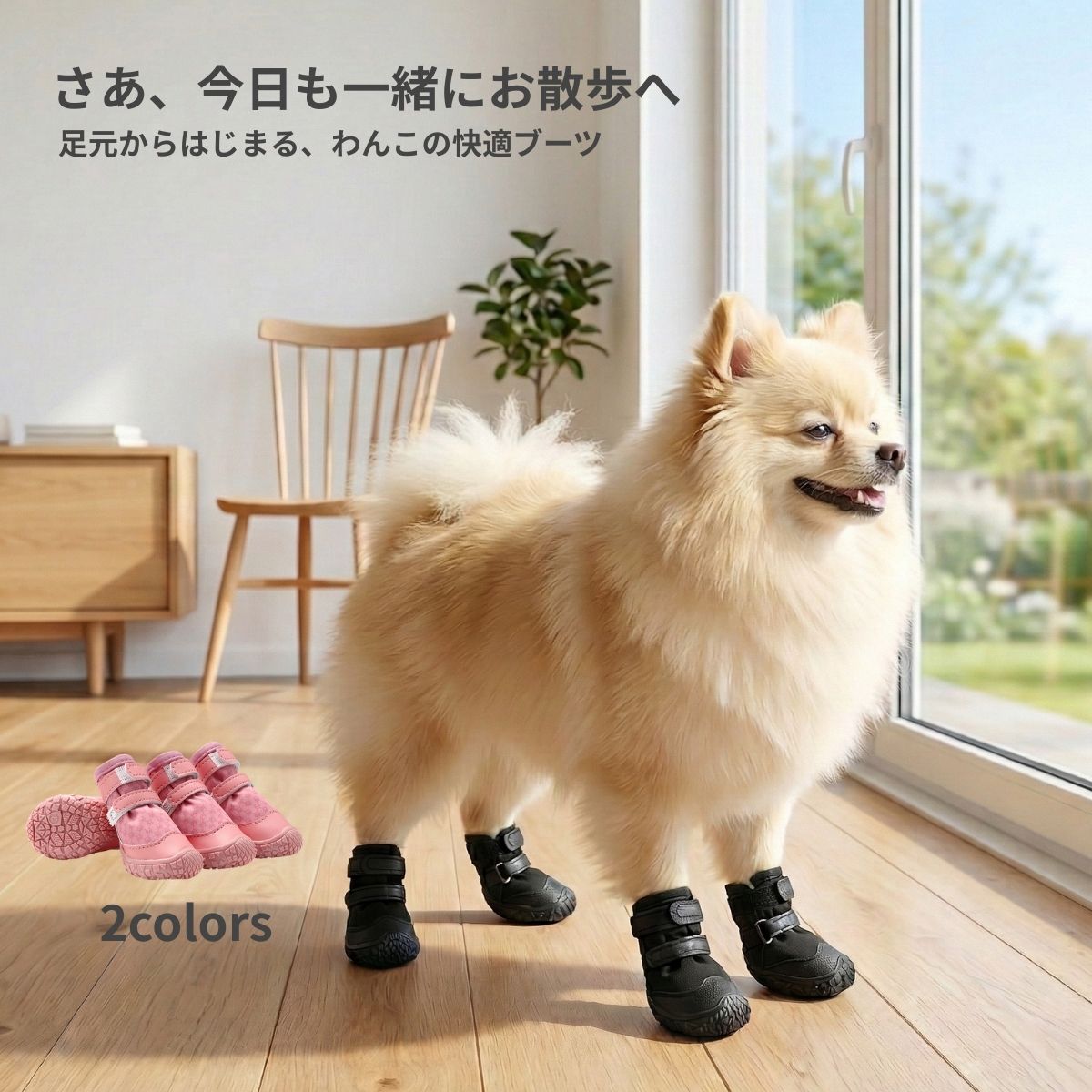 ドッグシューズ 犬 靴 脱げにくい ドッグブーツ 小型犬 犬用靴 犬の靴 散歩用 ペットシューズ 防水 肉球保護 夏 アスファルト対策 滑り止め 足裏保護 面ファスナー 簡単装着 犬用品 お散歩 送料無料