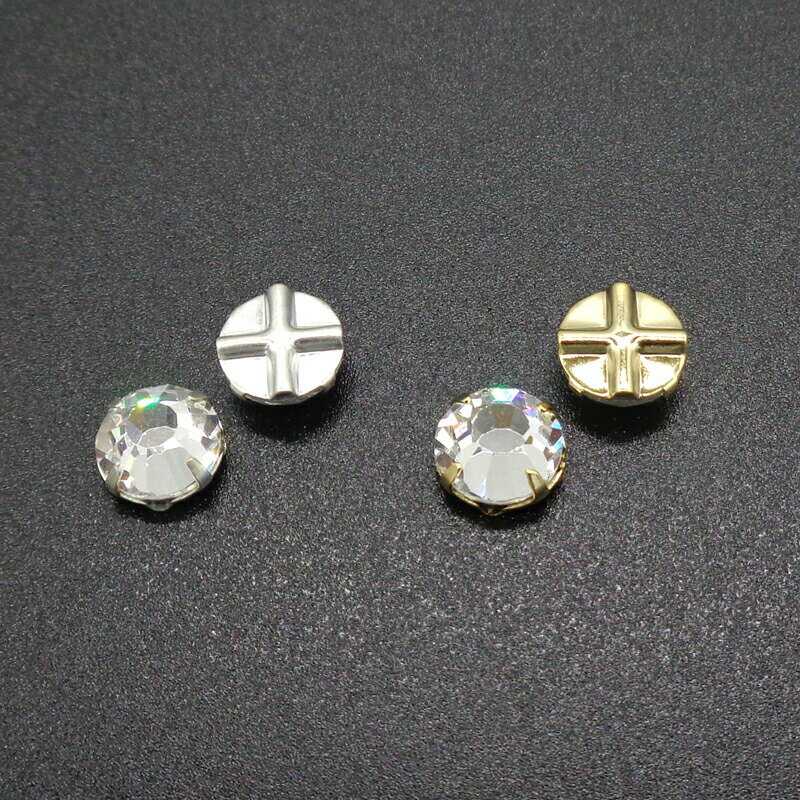 プレシオサ PRECIOSA ローズモンテ クリスタル 銀色メッキ SS30 4個 小袋 セッティングストーン 縫い付けストーン 縫い付け用 ハンドメイド パーツ アクセサリー ビジュー デコパーツ ソーオン ラインストーン フラットバック