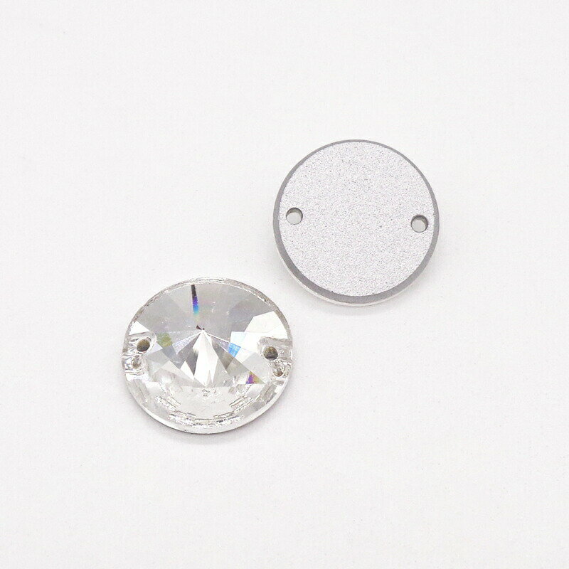 プレシオサ PRECIOSA 縫い付け用 丸 クリスタル 10mm 2個 小袋 ハンドメイド パーツ アクセサリー ビジュー デコパーツ ソーオン フラットバック サークル型 衣装 装飾 レオタード ストーン