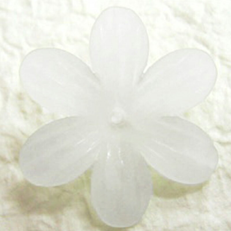 Rakuten - アクリル花 PB5 23.5×7.5mm・1穴 マットクリスタル 2個 フラワーパーツ 花モチーフ 花びらモチーフ アクセサリーパーツ ハンドメイド クラフト材料 手作り 透け感 ハンドメイド材料