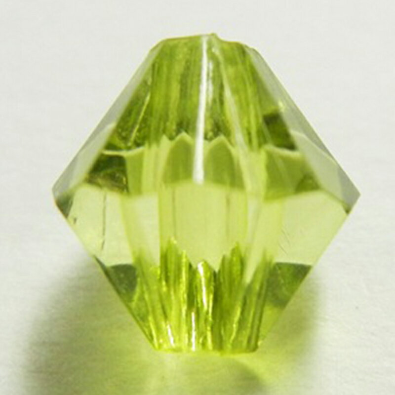 ソロバン型プレクシー P5301 ペリドット 5mm 100個 多面カット アクセサリーパーツ ハンドメイド クラフト材料 手作り 透け感 ハンドメイド材料