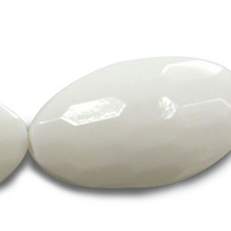 アクリル(通し穴) ACL896 約30×16mm 太白 3個 カット入り ビーズ 穴あき アクリル製 パーツ素材 軽量 楕円ビーズ ハンドメイドパーツ ハンドメイド資材