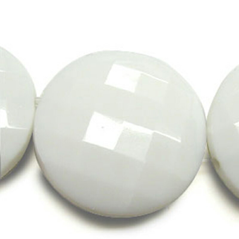 アクリル(通し穴) ACL902 約28×28mm 太白 3個 カット入り ビーズ 穴あき アクリル製 パーツ素材 軽量 丸ビーズ ハンドメイドパーツ ハンドメイド資材