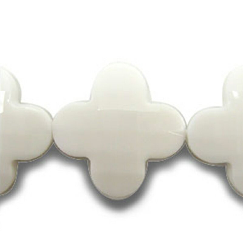 アクリル(通し穴) ACL906 約27×27mm 太白 3個 ビーズ 穴あき アクリル製 パーツ素材 軽量 クローバー ハンドメイドパーツ ハンドメイド資材