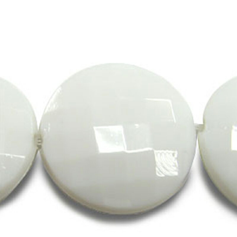 アクリル(通し穴) ACL917 約22×22mm 太白 4個 カット入り 丸型 ビーズ 穴あき アクリル製 パーツ素材 軽量 ハンドメイドパーツ ハンドメイド資材