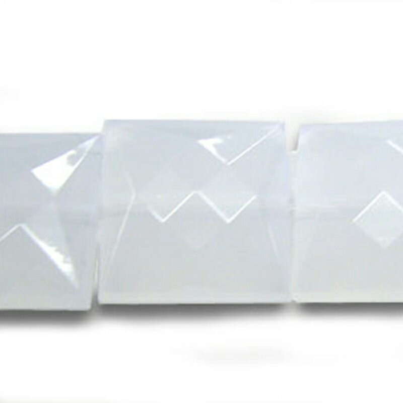 アクリル(通し穴) ACL923 約13×13mm ミルキー 7個 カット入り 四角型 ビーズ 穴あき アクリル製 パーツ素材 軽量 ハンドメイドパーツ ハンドメイド資材