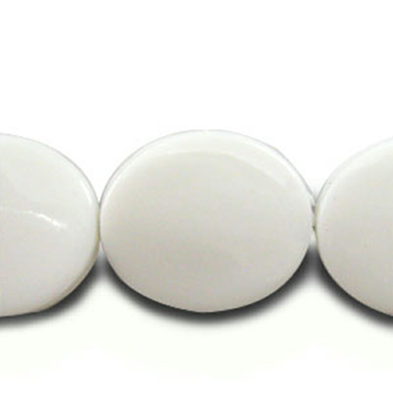 アクリル(通し穴) ACL924 約21×18ミリ 太白 5個 ビーズ 穴あき 丸型 アクリル製 パーツ素材 軽量 ハンドメイドパーツ ハンドメイド資材