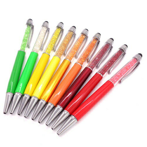 キラキラボールペン 緑 黄 赤 系 B-PEN 150mm 1本 タッチペン ボールペン キラキラ プレゼント ギフト 推し活 ファン活 メンカラ メンバーカラ...