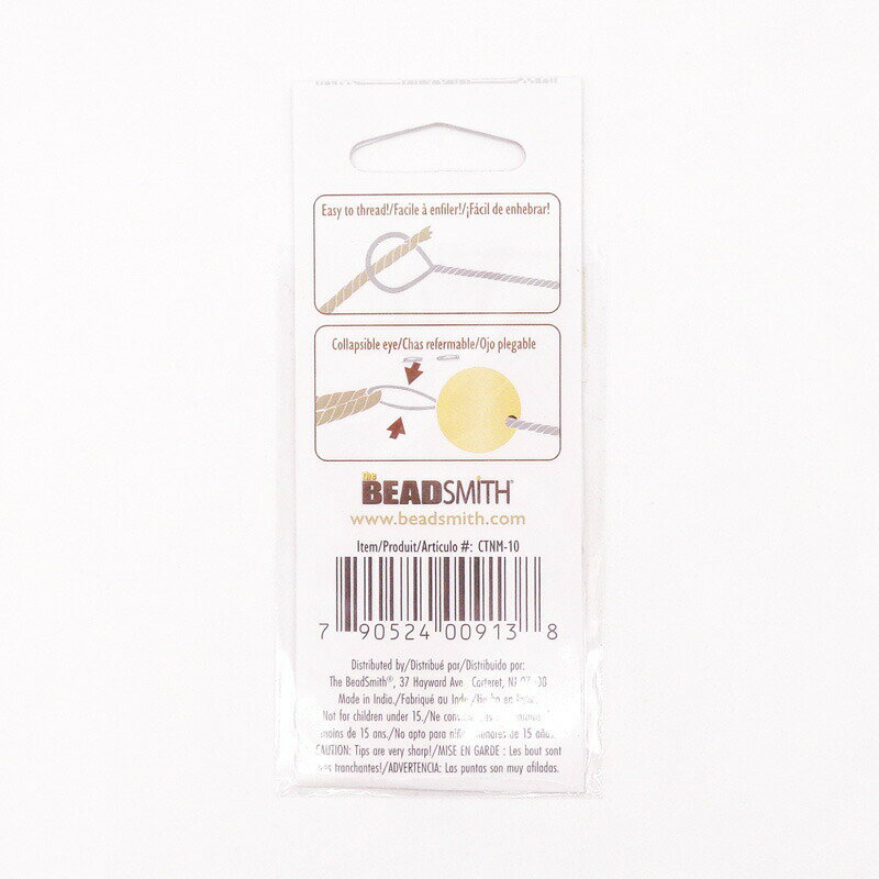 【10本入り】ビーズスミス ビーズ針 CTNF CTNM 全長65mm 1セット ワイヤー針 ツイ...