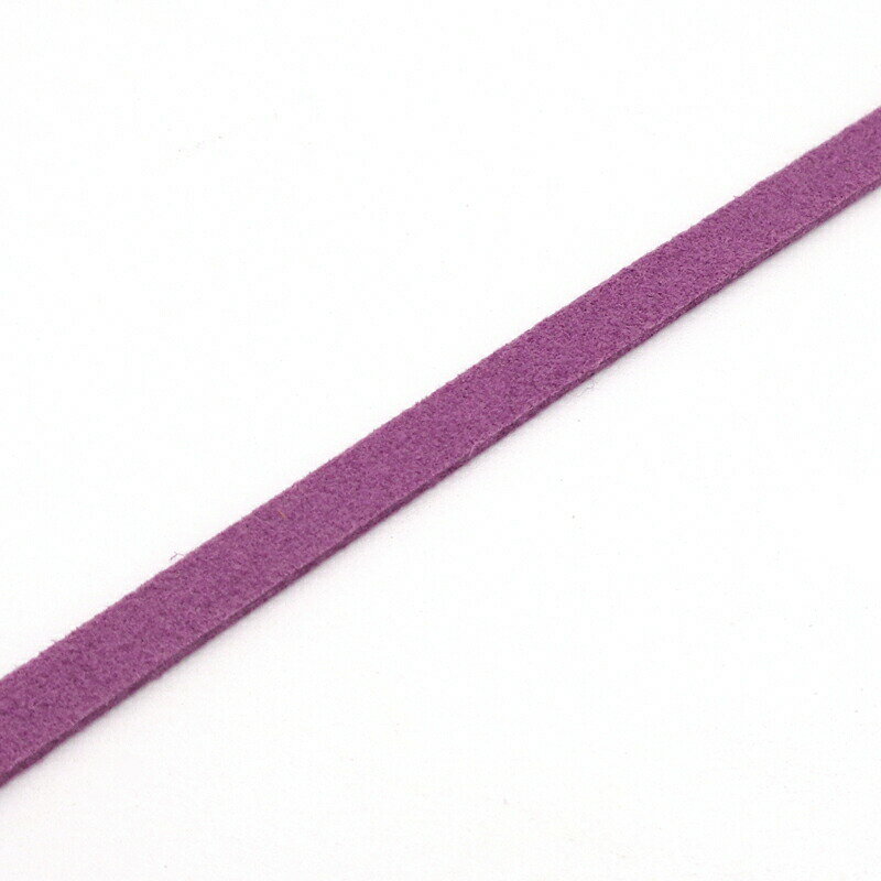 平コード PUT #06 薄紫 全長90cm 1本 スエード風 ポリウレタン 合成テープ スエードテープ 組みひも マクラメ ネックレス ブレスレット チョーカー バッグ スマホショルダー