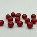 【パック販売】コットンパール 通し穴 レッド 1パック 大袋 丸 ラウンド 両穴 日本製 正規品 パール 軽い クラフト ハンドメイド ハンドメイドアクセサリー