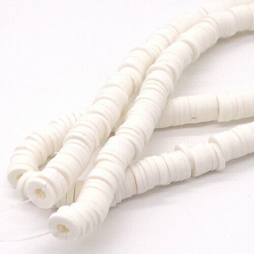 FIMOディスクビーズ 6mm ホワイト(A00028) 1本(40cm)