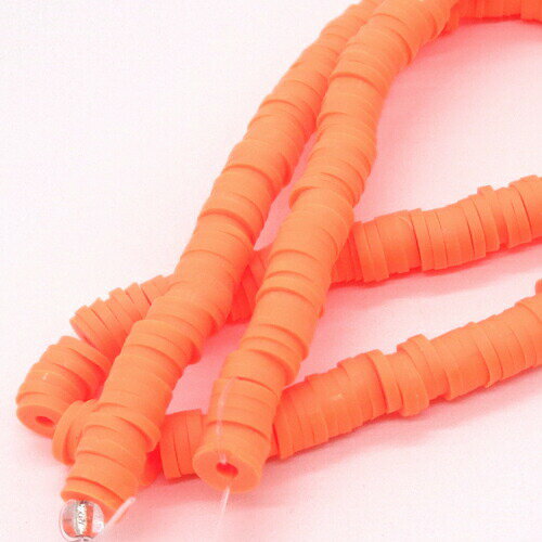FIMOディスクビーズ 6mm オレンジ(A00075) 1本(40cm)