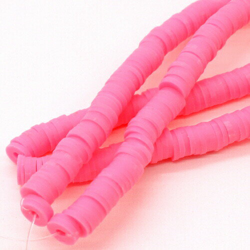 FIMOディスクビーズ 6mm ピンク(A00076) 1本(40cm)