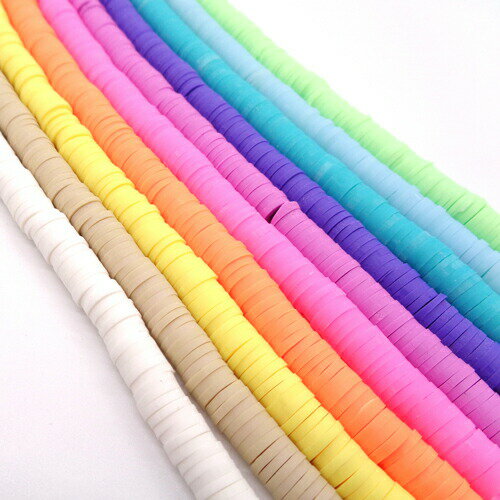 FIMOディスクビーズ 6mm ライトグリーン(A00078) 1本(40cm)