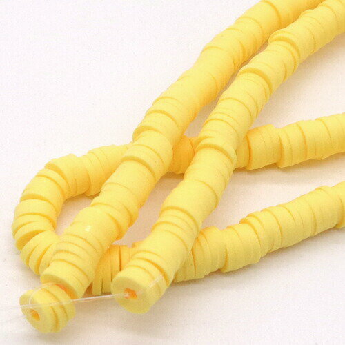 FIMOディスクビーズ 6mm イエロー(A00095) 1本(40cm)