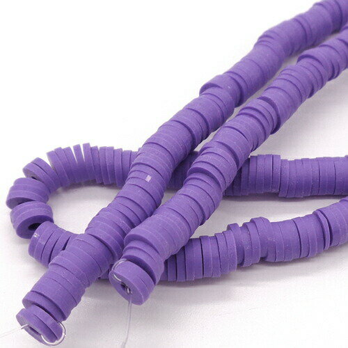 FIMOディスクビーズ 6mm パープル(A00100) 1本(40cm)