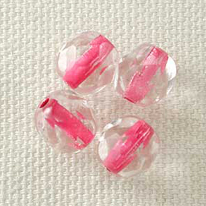 ファイアポリッシュ(ダイヤカット) クリスタルxライトレッドライン ダイヤカット カットガラス ファイヤーポリッシュ チェコビーズ ビーズ ガラスビーズ ラウンド 丸 ハンドメイド ハンドメイドアクセサリー 手芸 パーツ 材料