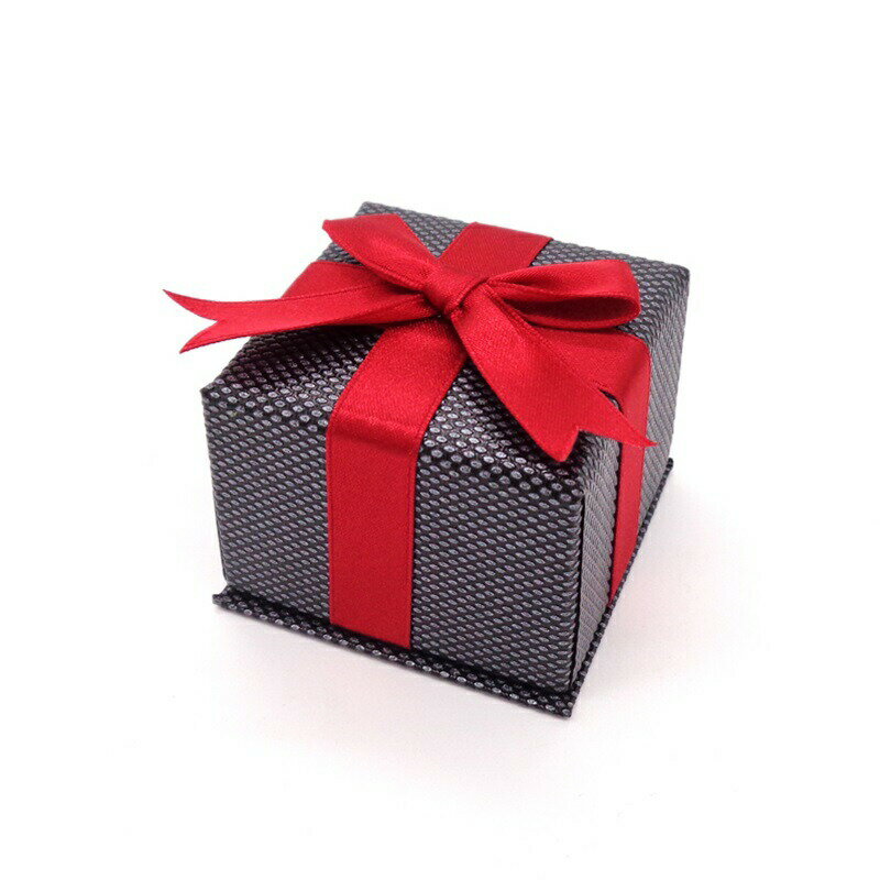 ギフトケース リボン付 (小) VNTP-02 黒 55x55x45mm 1箱 セルフ ラッピング 梱包 梱包材 ブラック アクセサリー 販売 ハンドメイド 手...