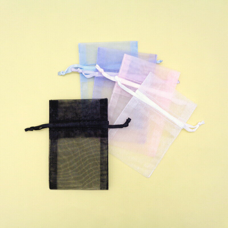 オーガンジー 巾着ポーチ SS 60x90mm 1枚 ギフト 贈り物 セルフ ラッピング 梱包 梱包材 アクセサリー 販売 ハンドメイド 手芸 収納 持ち運び ...