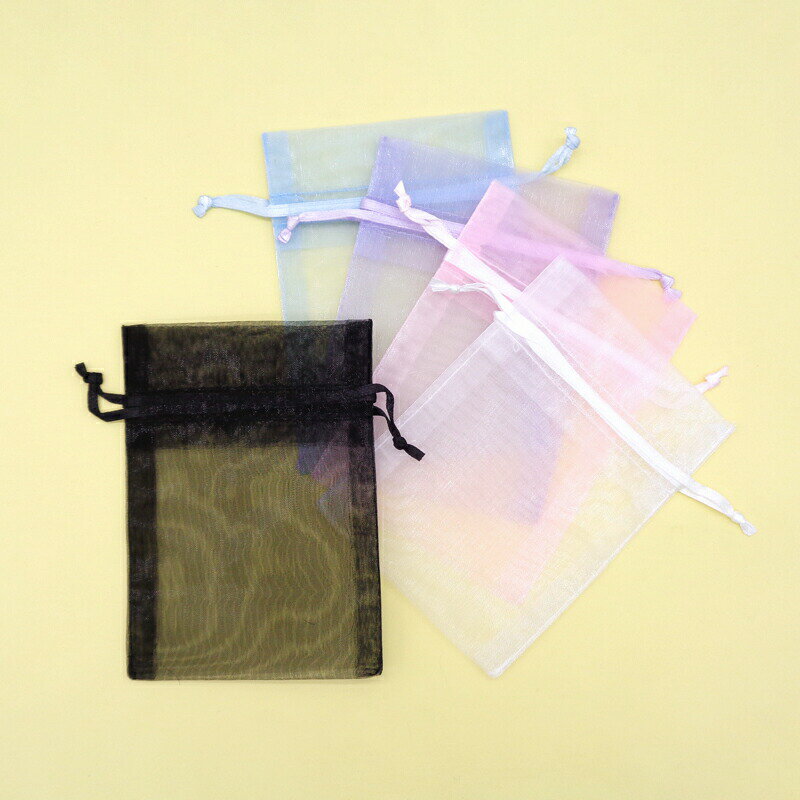 オーガンジー 巾着ポーチ S 80x110mm 1枚 ギフト 贈り物 セルフ ラッピング 梱包 梱包材 アクセサリー 販売 ハンドメイド 手芸 収納 持ち運び ...