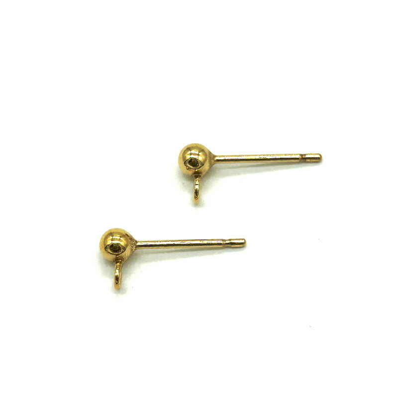 K14 ゴールドフィルド ピアス カン付き 4006230PRC 3mm 1ペア ポストピアス ピアス デザインピアス
