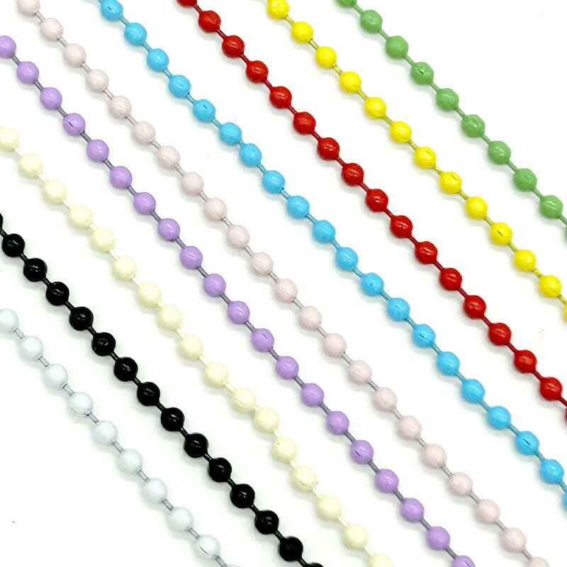 大容量 カラーボールチェーン 片コネ付 (塗装) BC23-12 φ2.3mm玉 全長12cm 5本 100本 1000本 カラー トソウカラー ラッカーカラー 推し 推し活 推しカラー メンカラ ボールチェーン キーホルダー キーチェーン カタコネ tsukuro-craft-10008011 作ろ!クラフト サンプル画像2