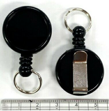 大容量 リールキーホルダー RI-PS Φ25mm 1個 プラ製 ミニサイズ 二重リング付き リールキー 丸型 ラウンド パスケース キーケース キーチェーン キーホルダーパーツ 伸びる ハンドメイド 手作り イベント フリマ ギフト