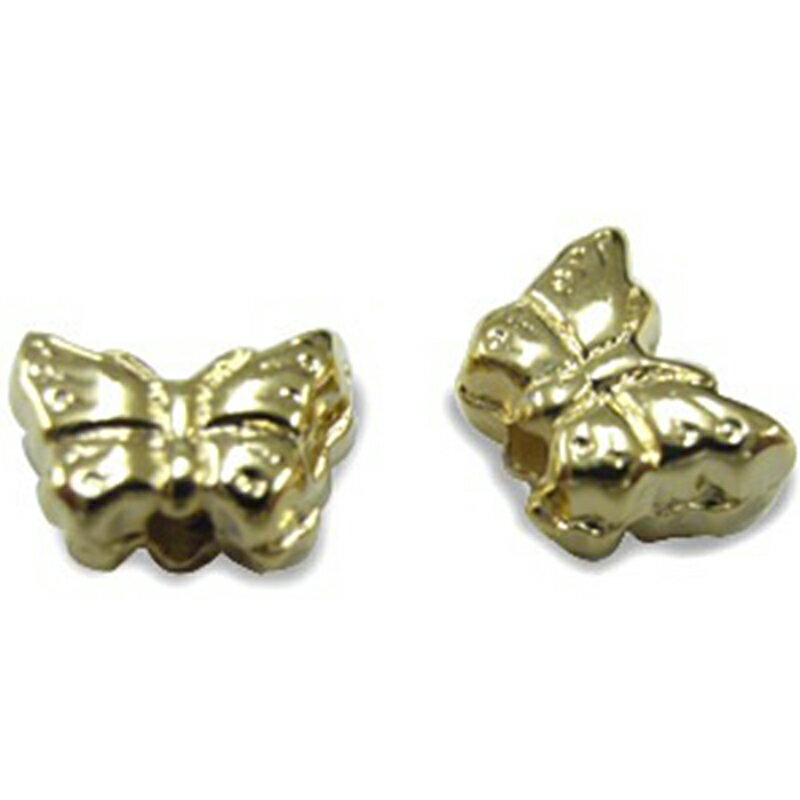 CCBパーツ CCB1174 縦穴 金色 5×8mm(穴1.5mm) 5個 蝶 ビーズ 穴あき パーツ素材 軽量 樹脂 アクセサリーパーツ ハンドメイドパーツ ハンドメイド資材