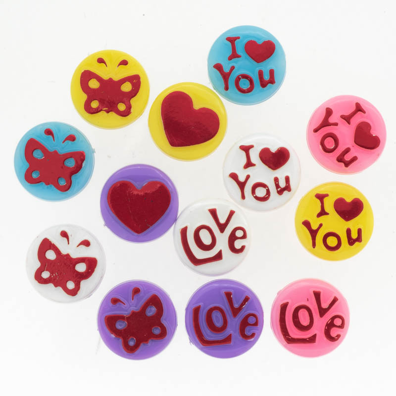 MIYUKIビーズ K4754 ピクチャービーズ Mix 13mm 6個 少量パック プラスチック ビーズ プラスチックビーズ アメリカ産