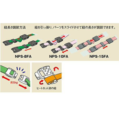 危険防止パーツ 紐調節機能付 NPS-10FA 1セット 平紐用 安全バックル プラスチック 外れる 危険防止 パーツ 縫製加工不要 ネック ストラップ セーフティー バックル 日本製