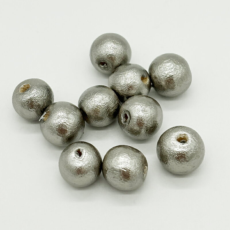 ウッドパール 通し穴 丸型 グレー 10個 ウッドビーズ ウッドパーツ 木製ビーズ デザインビーズ パール..