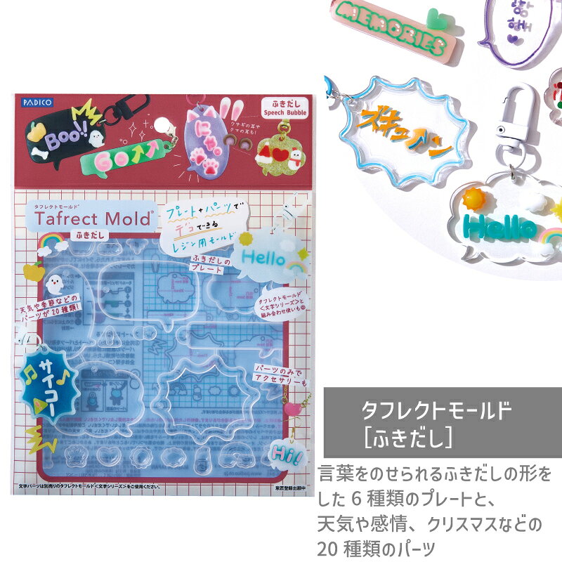 タフレクトモールド［ふきだし］ 1個 パジコ モールド レジン レジン型 デコ 推し活 ふきだし 吹き出し クリスマス 天気 文字 スイーツ 手書き文字 初心者 uvレジン 土台 枠 初めて レジンクラフト レジンアクセサリー ハンドメイド クラフト