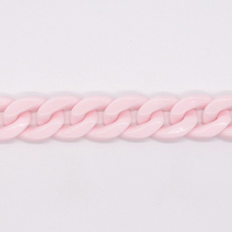 プラスチックチェーン PLC-11 ピンク 20cm(16コマ) プラチェーン プラスチックチェーン チェーン 楕円 ..