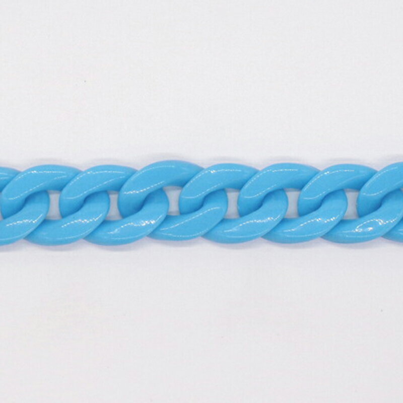 Rakuten - プラスチックチェーン PLC-22 ターコイズ 20cm(16コマ) プラチェーン プラスチックチェーン チェーン 楕円 オーバル キーホルダー アクセサリー 推し活 推しカラー 基礎 デコ カラフル