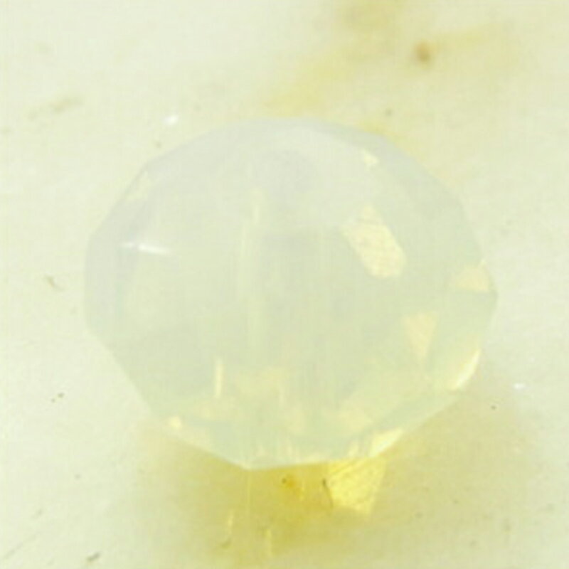 Rakuten - SG5040 ボタンカット #WHT.OPAL ホワイトオパール ガラスビーズ ロンデル 通し穴 ビーズ装飾 上品 材料 手芸 ジュエリー 手作りビーズ ストーン
