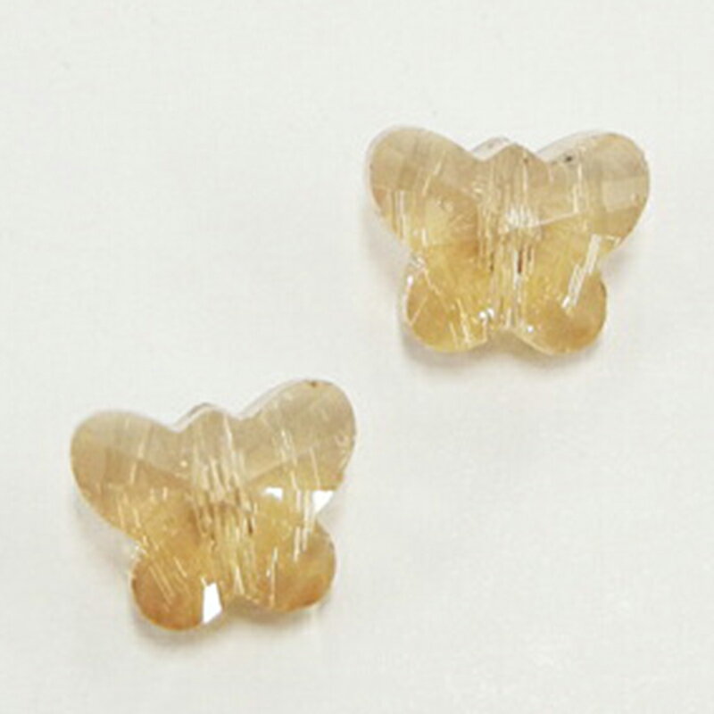 SGストーン 蝶 SGCH 04 ライトコロラドトパーズ 10x8x6mm 4個 ガラスビーズ 多面カット 穴あき チャーム パーツ ガラスチャーム ハンドメイドアクセサリー