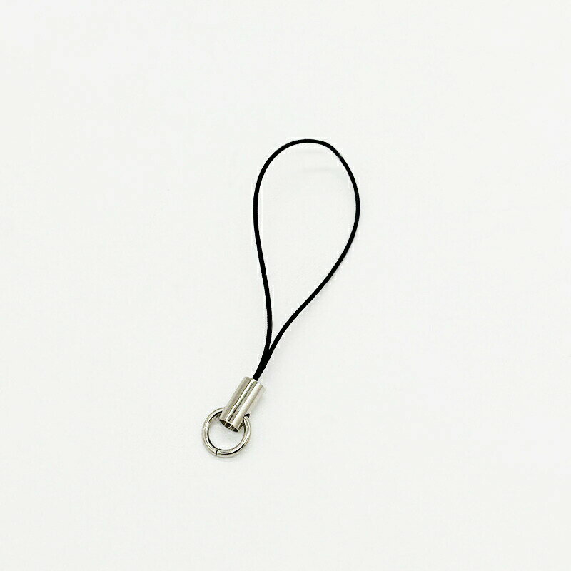 ストラップ 丸カン付 GBK50-128 黒色 紐約5cm ストラップ金具 ストラップパーツ 大量 卸 丸カン パーツ..