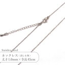 ステンレス ネックレス 潰し 小判 チェーン JTSC-1 SS001-18 太さ約1mm 全長45cm 1本