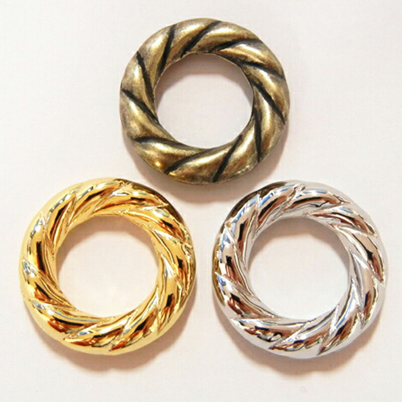 CCBリングパーツ スクリュー CCB1441 25X15mm 1個 樹脂製 軽量 メタル風 メッキ加工 カット入り 指輪 アクセサリーパーツ ドーナツ型 ドーナツリング アクセサリーパーツ