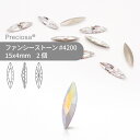 プレシオサ ファンシーストーン 4200 クリスタルオーロラ 15x4mm 2個 小袋 ハンドメイド パーツ アクセサリー ビジュー デコパーツ ネイル グルーデコ Vカット ストーン 埋め込み型