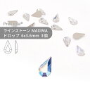 プレシオサ PRECIOSA ラインストーン ツユ クリスタルオーロラ 6x3.6mm 3個 小袋 ハンドメイド パーツ アクセサリー ビジュー デコパーツ ネイル ネイルパーツ ジェルネイル レジン フラットバック FB 変型