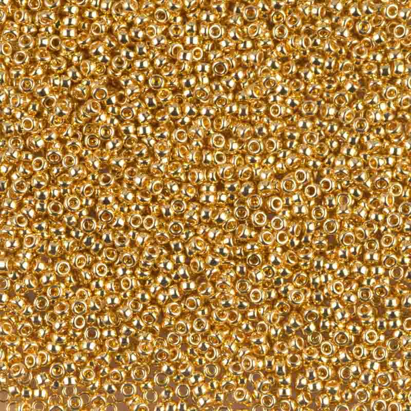 MIYUKIビーズ H3907 丸特小プレシャスビーズ 本金メッキ 1.5mm 7g 191 少量パック 約1750粒 ガラスビーズ ガラス ビーズ 15/0 日本産 国内産