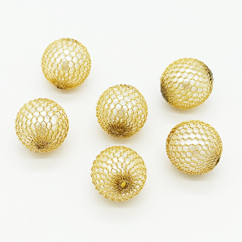 パールメッシュ 通し穴 MESH 白 金色 メタルビ－ズ アクセサリーパーツ メッシュボール ビーズ パール アクセサリー 手作りアクセサリー 手作り ピアス 手作り ネックレス 製作用 メタルビーズアクセサリーパーツ メタルビーズ プラスチックビーズ